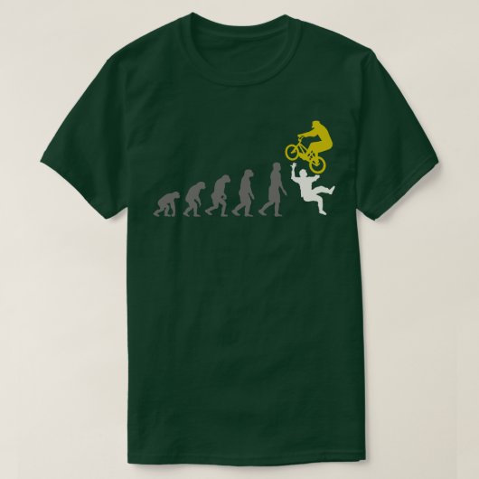 Mountainbiken menselijke evolutie t-shirt (Design voorkant)