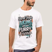 Mountainbiken met harige vriend t-shirt (Voorkant)