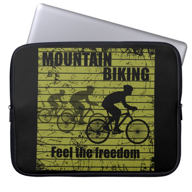 Mountainbiken MTB Laptop Sleeve (Voorkant)