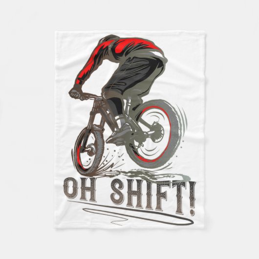 Mountainbiken MTB Mountainbiker Oh Shift Fleece Deken (Voorkant)