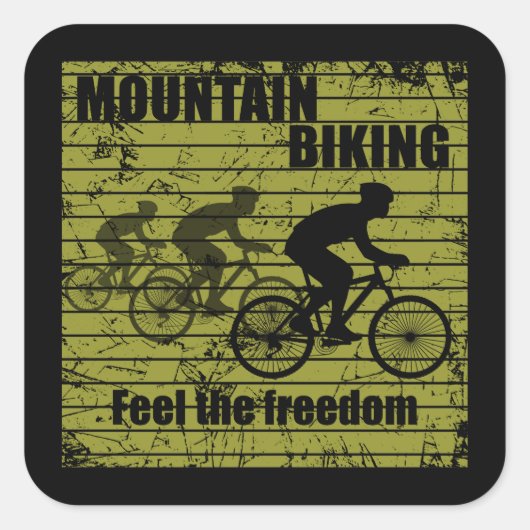 Mountainbiken MTB Vierkante Sticker (Voorkant)