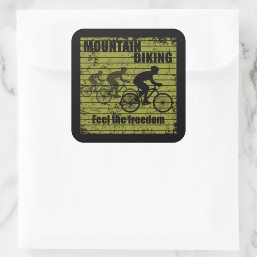 Mountainbiken MTB Vierkante Sticker (Tas)