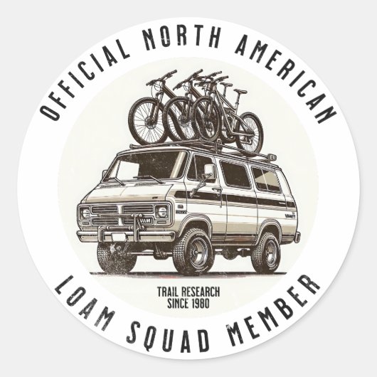 Mountainbiken "Officieel Leam Squad Lid" Ronde Sticker (Voorkant)