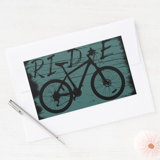 Mountainbiken rechthoekige sticker (Envelop)