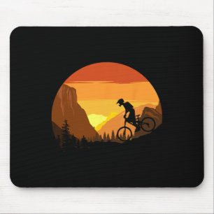 Mountainbiken Retro Sunset Trail Rider Muismat