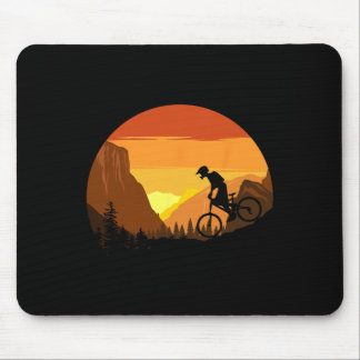 Mountainbiken Retro Sunset Trail Rider Muismat