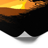 Mountainbiken Retro Sunset Trail Rider Poster (Hoek)
