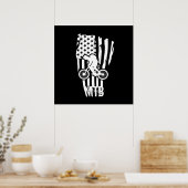 mountainbiken US Amerikaanse vlag Poster (Keuken)