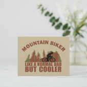 Mountainbiken vader  feestdagenkaart (Staand voorkant)