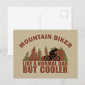 Mountainbiken vader  feestdagenkaart (Voorkant / Achterkant)