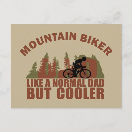 Mountainbiken vader  feestdagenkaart (Voorkant)