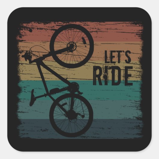 Mountainbiken  vierkante sticker (Voorkant)