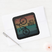 Mountainbiken  vierkante sticker (Envelop)