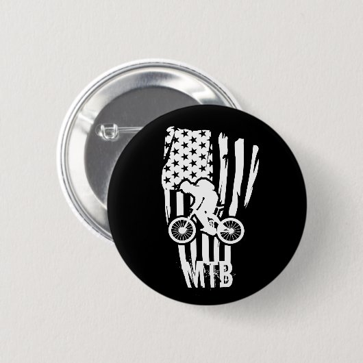 mountainbiken VS Amerikaanse vlag Ronde Button 5,7 Cm (Voorkant /achterkant)