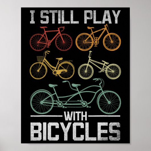 Mountainbiken Wielrenner Fietser Ik Speel Nog Stee Poster (Voorkant)
