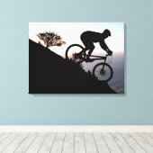 Mountainbiker. Leeuwenkop, Kaapstad Canvas Afdruk (Insitu (Houten vloer))