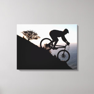 Mountainbiker. Leeuwenkop, Kaapstad Canvas Afdruk