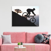 Mountainbiker. Leeuwenkop, Kaapstad Canvas Afdruk (Insitu (Woonkamer))