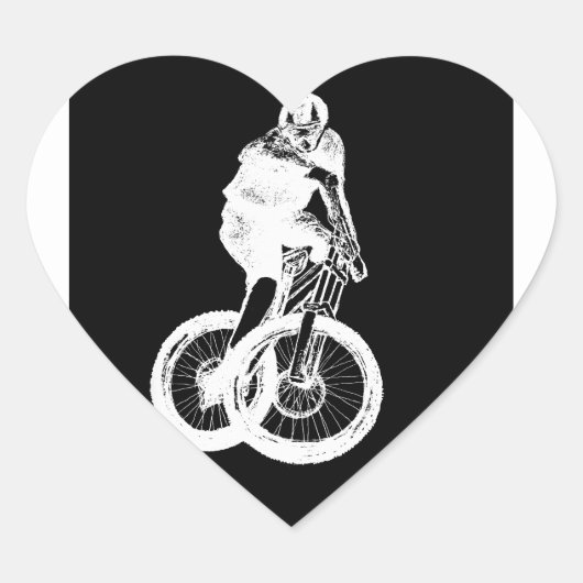 mountainbiker MTB BMX CYCLIST Heart Sticker (Voorkant)
