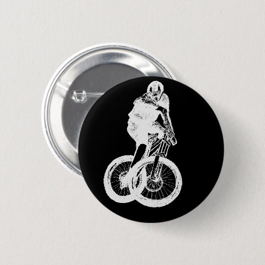 mountainbiker MTB BMX CYCLIST Ronde Button 5,7 Cm (Voorkant /achterkant)