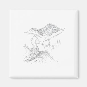 Mountainbiker opstijgend Kunst fietsen Esthetiek B Magneet