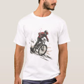Mountainbiker Racing Downhill - Minimalistische ku T-shirt (Voorkant)
