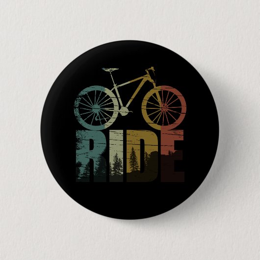 Mountainbikerider Ronde Button 5,7 Cm (Voorkant)