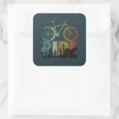 Mountainbikerider Vierkante Sticker (Tas)
