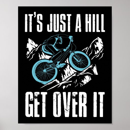 mountainbikes fietsen zijn een heuveltje poster (Voorkant)
