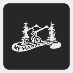 mountainbiking - fiets - MTB - cadeau Vierkante Sticker