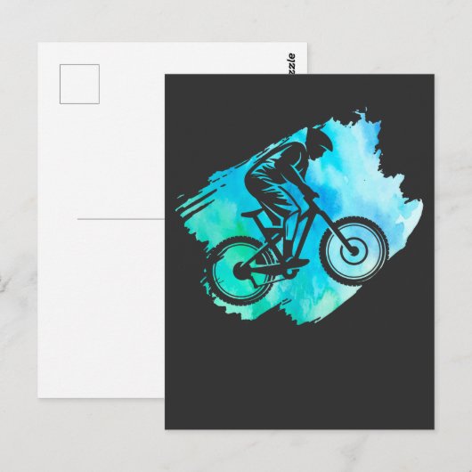 mountainbikingracestuin buitenfietsen briefkaart (Voorkant / Achterkant)