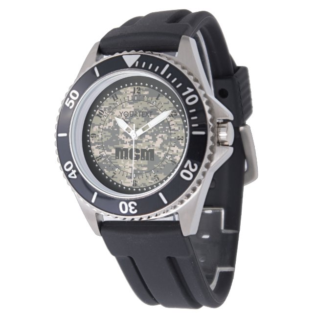 Mountaineer digitale camouflage personaliseer dit horloge (Gekanteld)