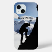 Mountaineering with Climber Silhouette and Mtns Case-Mate iPhone Case (Achterkant)
