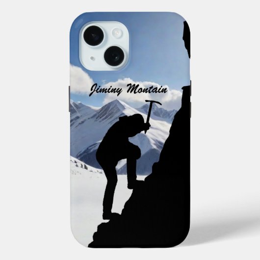 Mountaineering with Climber Silhouette and Mtns Case-Mate iPhone Case (Achterkant)