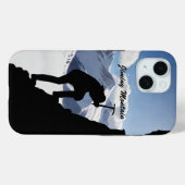Mountaineering with Climber Silhouette and Mtns Case-Mate iPhone Case (Achterkant (horizontaal))