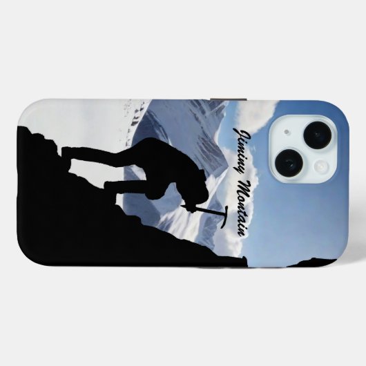 Mountaineering with Climber Silhouette and Mtns Case-Mate iPhone Case (Achterkant (horizontaal))