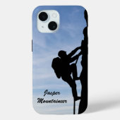 Mountaineering with Climber Silhouette personalize Case-Mate iPhone Case (Achterkant)