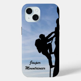 Mountaineering with Climber Silhouette personalize iPhone 15 Case