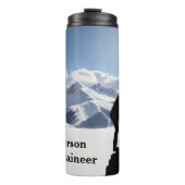 Mountaineering with Climber Silhouette personalize Thermosbeker (Voorkant)