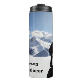 Mountaineering with Climber Silhouette personalize Thermosbeker