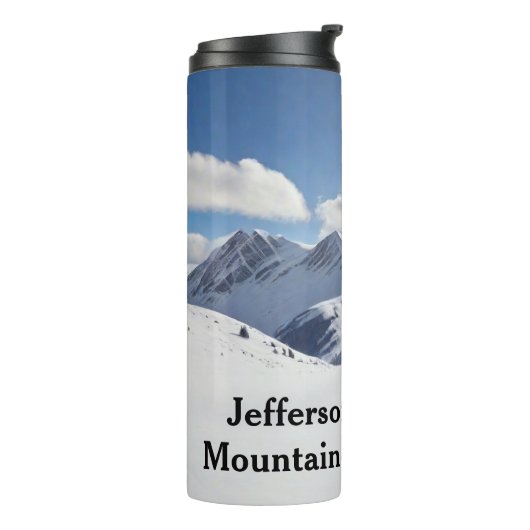 Mountaineering with Climber Silhouette personalize Thermosbeker (Gedraaid links)
