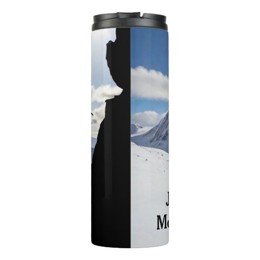 Mountaineering with Climber Silhouette personalize Thermosbeker (Achterkant)