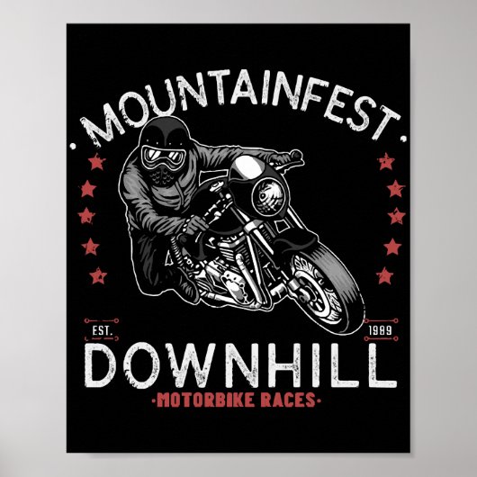Mountainfest Downhill Motorbike Race Graphic Motor Poster (Voorkant)
