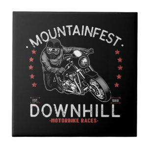 mountainfest Downhill Motorbike Race Graphic Motor Tegeltje
