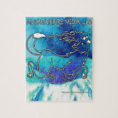 MountainFire Coyote Leaping over Volcano Design 2 Legpuzzel (Verticaal)