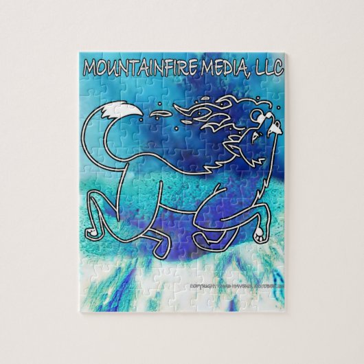 MountainFire Coyote Leaping over Volcano Design 2 Legpuzzel (Verticaal)