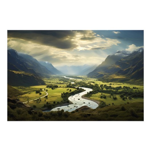 Mountainous Serenity Foto Afdruk (Voorkant)
