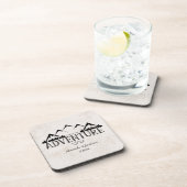 Mountains Adventure begint met het huwelijksmonogr Bier Onderzetter (Rechterzijde)