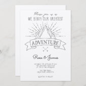 Mountains Adventure Wedding Invitation Kaart (Voorkant / Achterkant)
