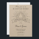 Mountains Adventure Wedding Invitation Kaart<br><div class="desc">Deze uitnodiging is voorzien van handgetekende graphics voor de perfecte manier om vrienden en familie te vragen om je bruiloft te vieren.</div>